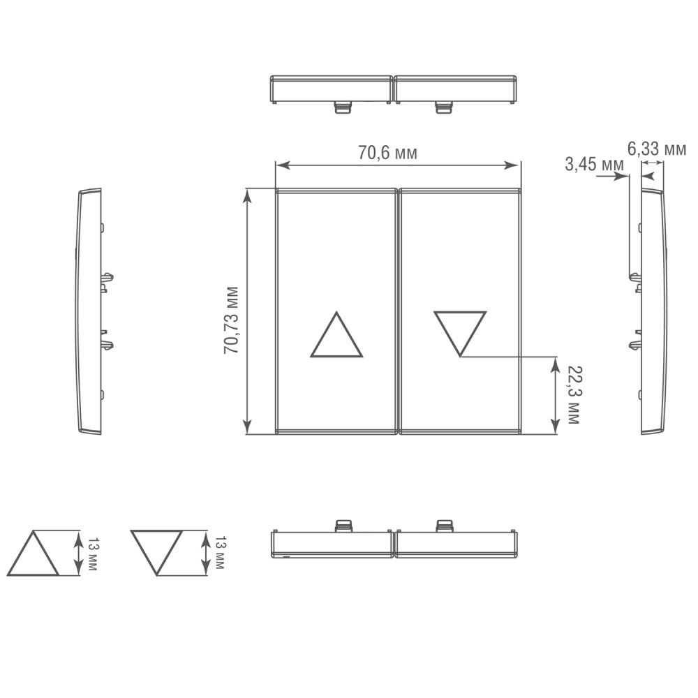 Выключатель жалюзи встраиваемый Donel R98 Metal с блокировкой Золото матовое DA25800-DA294BR — изображение 6