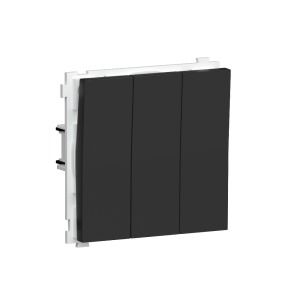 Выключатель трехклавишный встраиваемый Donel R98 звонкового типа Черный матовый DA35100-DA29328