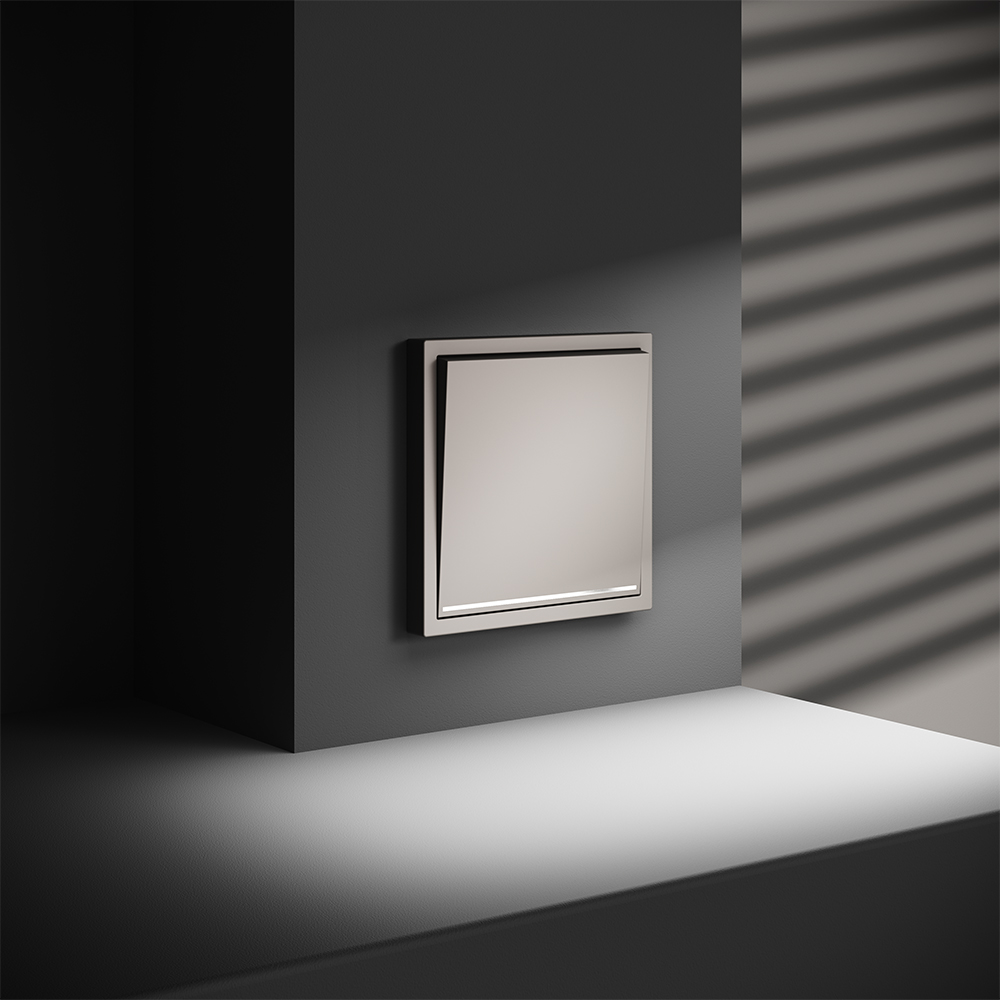 Выключатель одноклавишный встраиваемый проходной Voltum S70 с подсветкой Кашемир VLS010403 — изображение 4