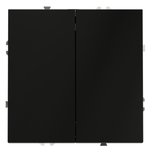 Выключатель двухклавишный встраиваемый проходной Voltum S70 Черный матовый VLS020308