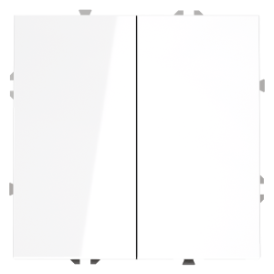 Выключатель двухклавишный встраиваемый с самовозвратом Voltum S70 Белый Глянцевый VLS020601