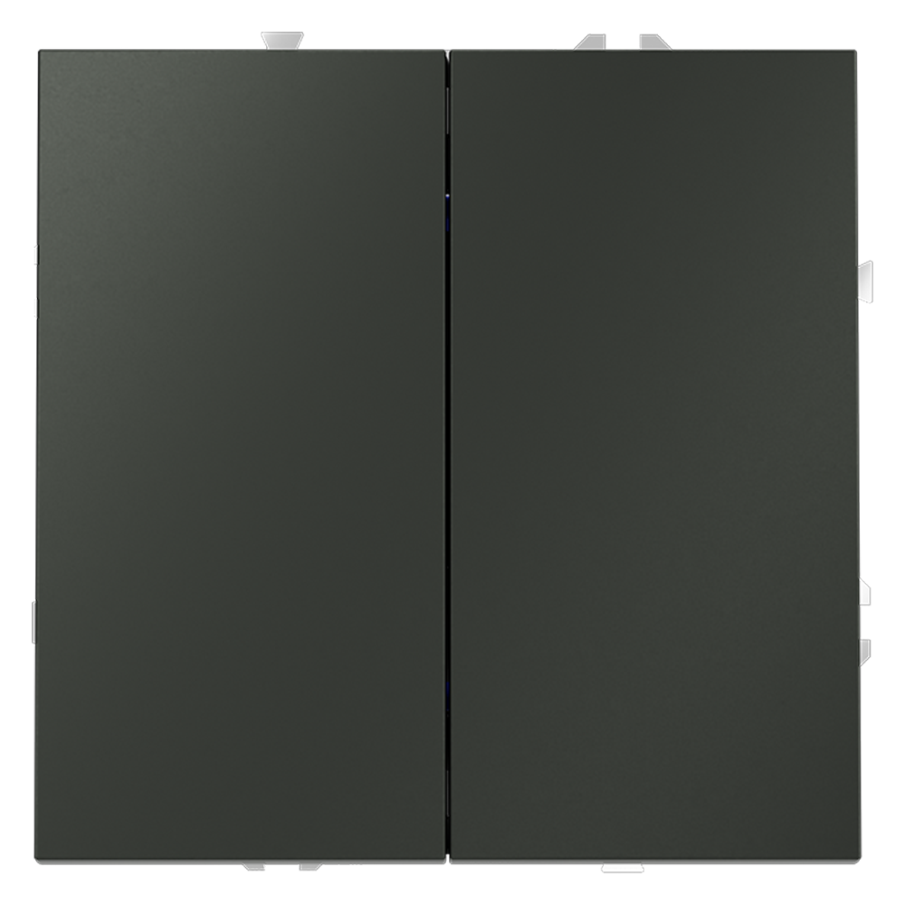 Выключатель двухклавишный встраиваемый с самовозвратом Voltum S70 Титан VLS020606