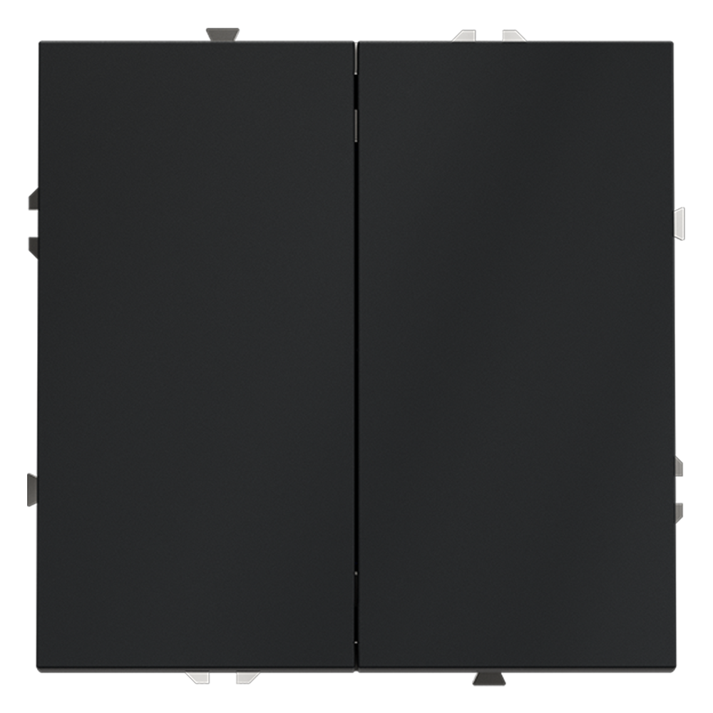 Выключатель двухклавишный встраиваемый с самовозвратом Voltum S70 Графит VLS020607