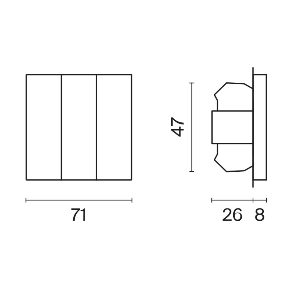 Выключатель трехклавишный встраиваемый Voltum S70 Титан VLS030106 — изображение 6