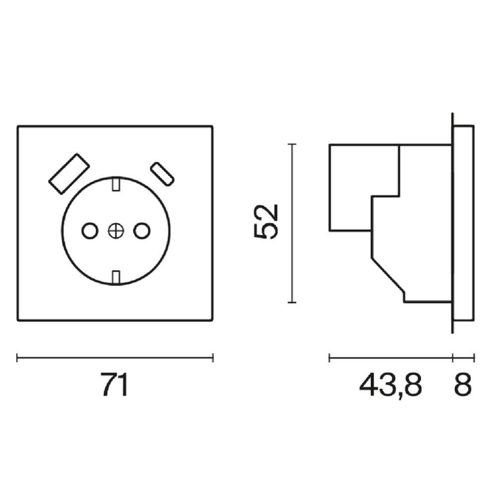 Розетка встраиваемая Voltum S70 с заземлением, шторками и USB A+C Черный матовый VLS040508 — изображение 6