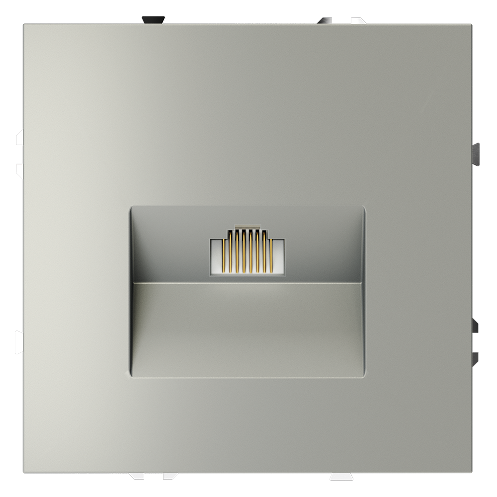 Розетка встраиваемая Ethernet Voltum S70 RJ45 cat.6 Сталь VLS060105