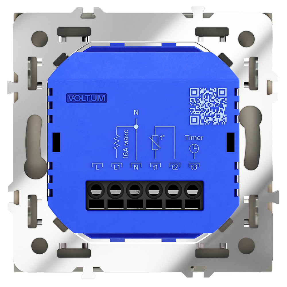 Терморегулятор электронный Voltum S70 с индикацией и датчиком, для теплого пола Шелк VLS070104 — изображение 3