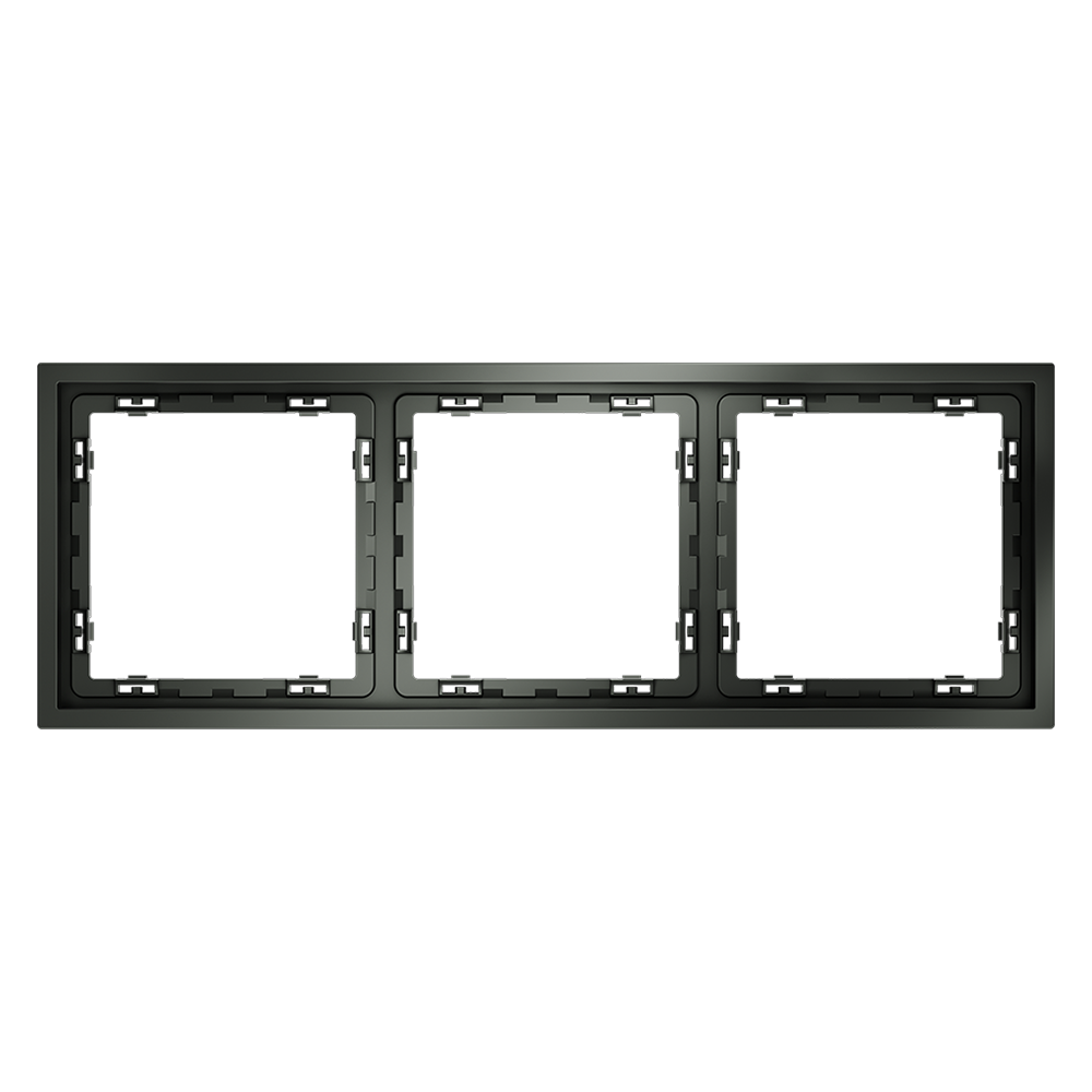 Рамка пластиковая Voltum S70 на 3 поста Титан глянцевый VLS100306