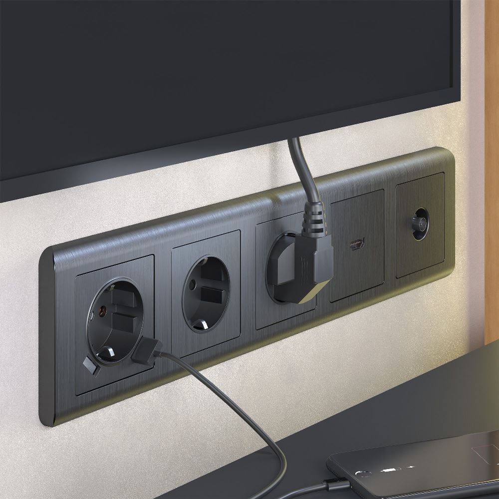 Накладка для розетки HDMI Werkel Графит рифленый W1196004 — изображение 2